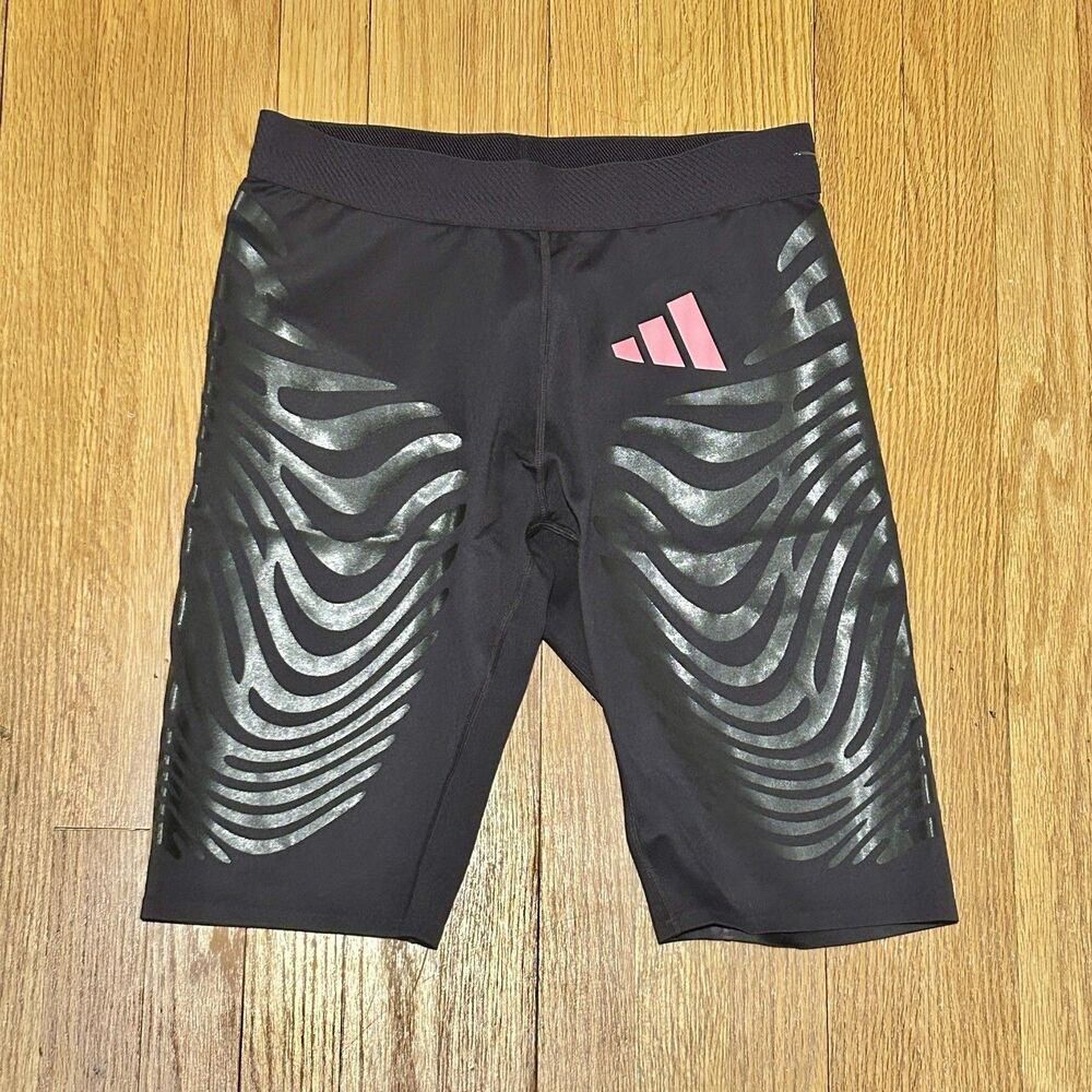 Adidas Pro Elite Men’s Size L Aurora Black Pink Yellow Promo Running Half Tights